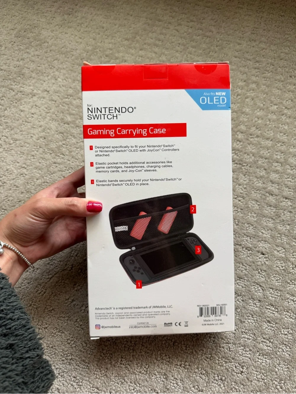 NWOT ADVANCE TECH Black Gaming Carrying Case for Nintendo Switch